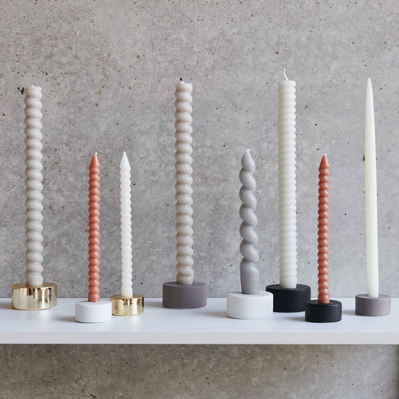 Kerzenständer - Keramik Weiß