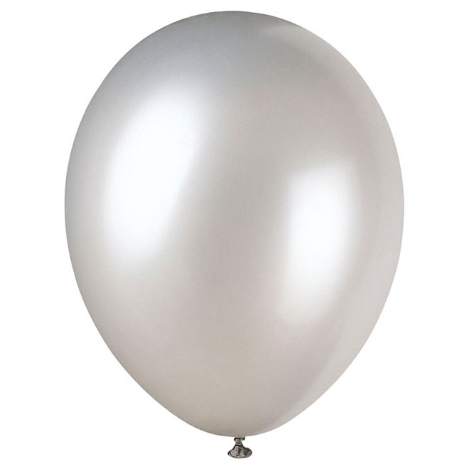  Latex Ballons -  Schimmernd Silber