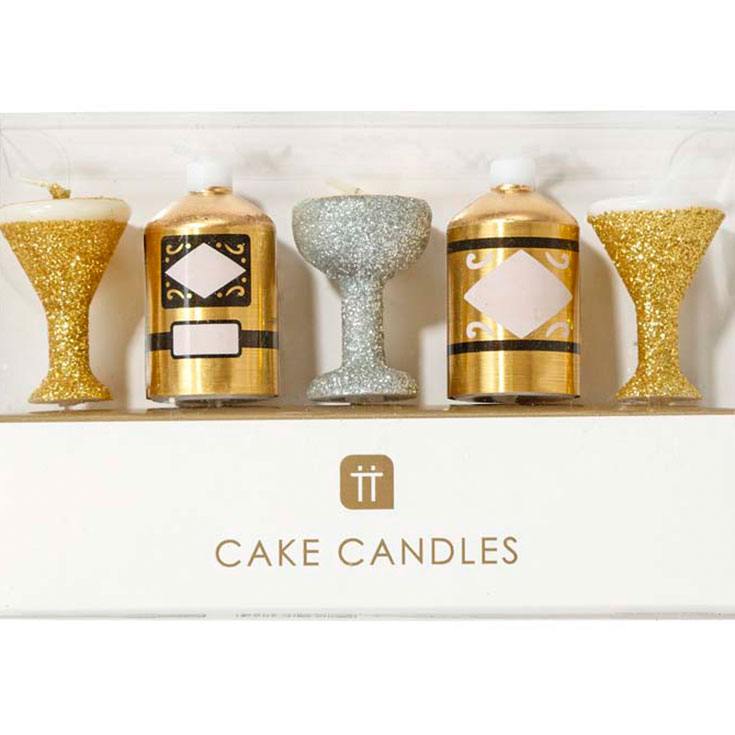 5 Cocktail Shaped Candles 
