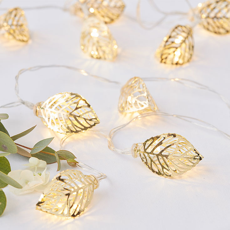Gold Vine Leaf String Lights