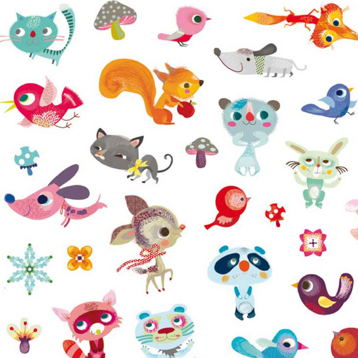 160 Small Animal Friends Stickers