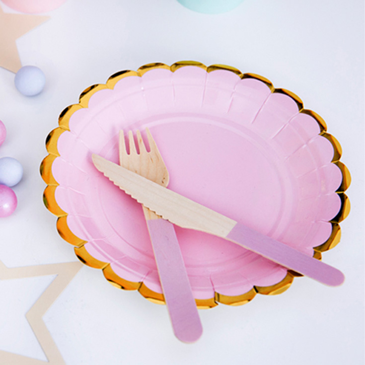 6 Small Pastel Pink Plates