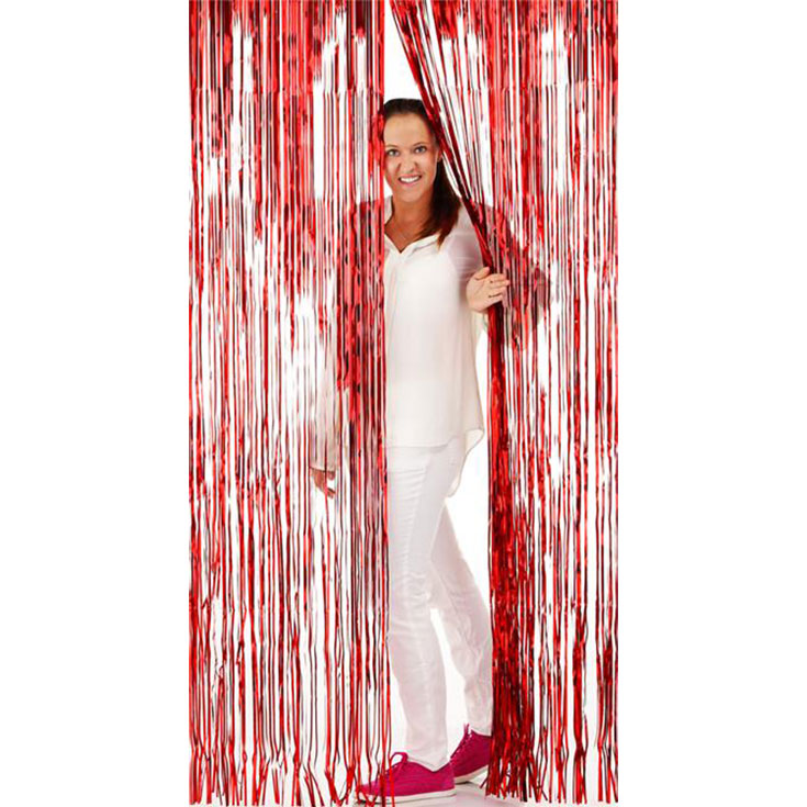  Foil Door Curtain - Red