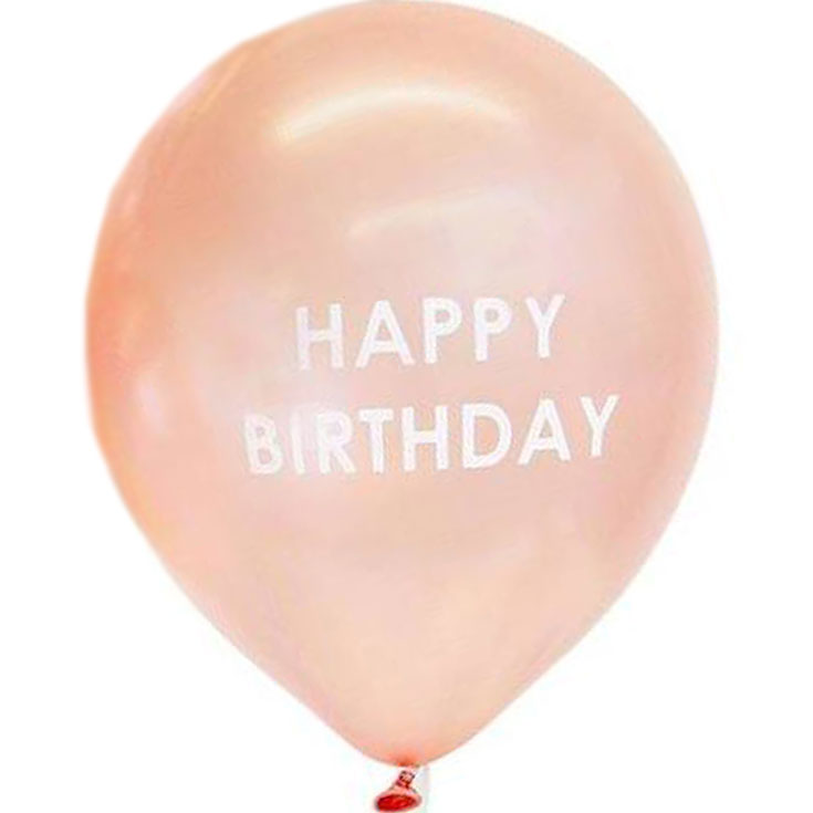 5 Rose Gold Happy Birthday Balloons