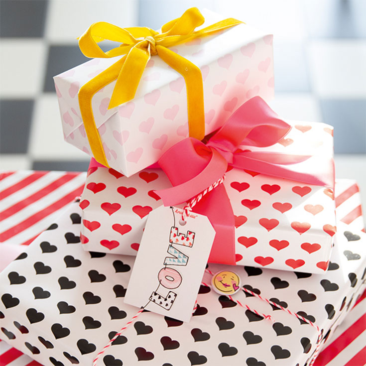 Black Hearts Wrapping Paper