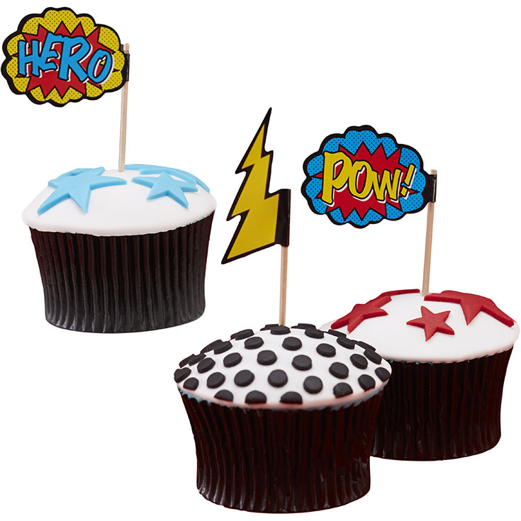 20 Superhero Cupcake Toppers