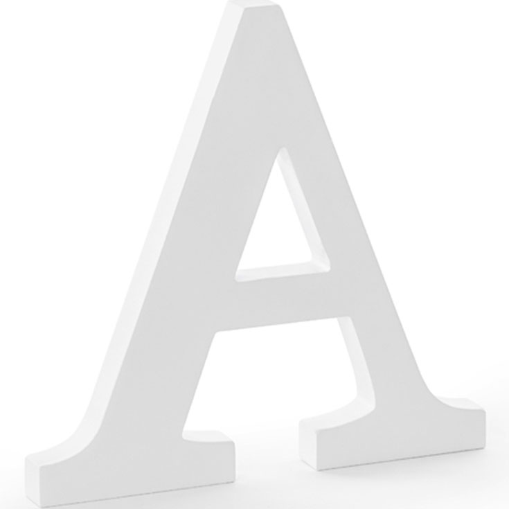 White Wooden Letter - A