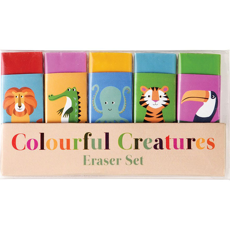 5 Colourful Creatures Erasers