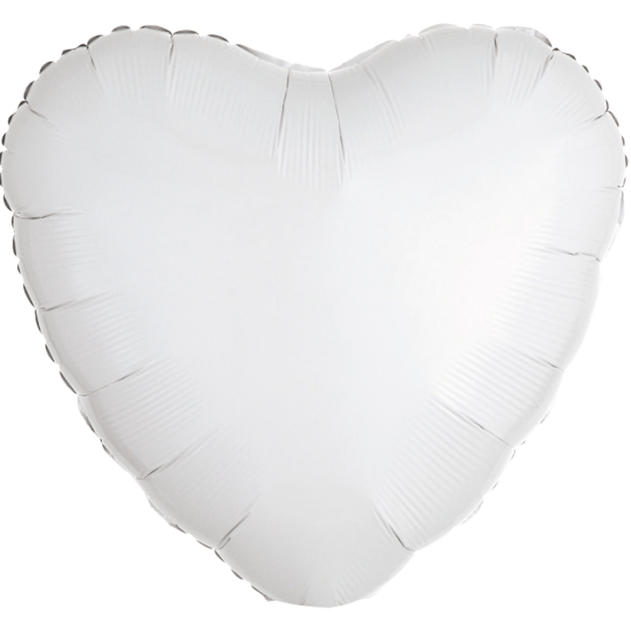Folienballon - Herz Weiß Metallic
