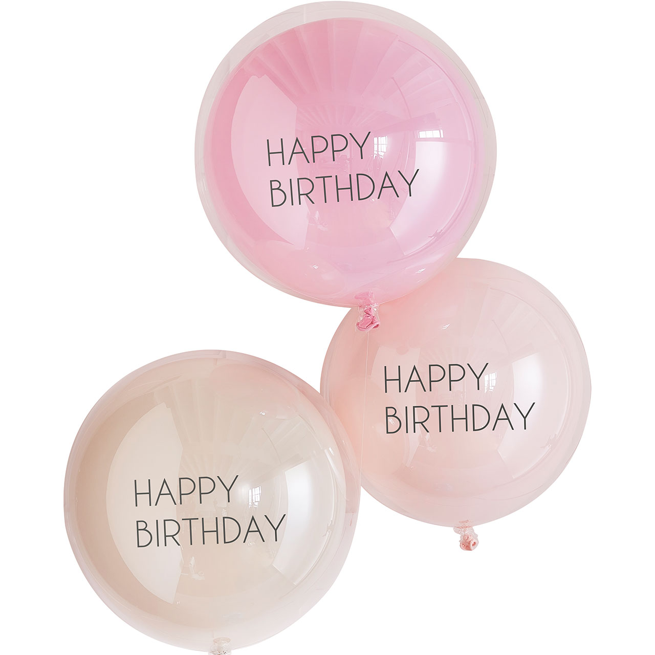 Ballons - Rosa und Pastell Happy Birthday