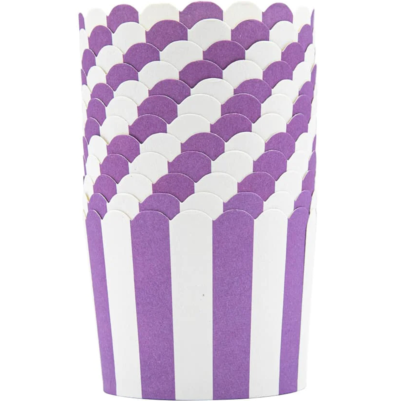 Cupcake Cases - Purple & White Stripe