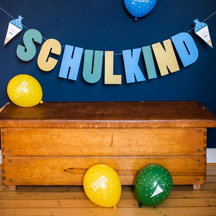 12 Ballons Schulkind