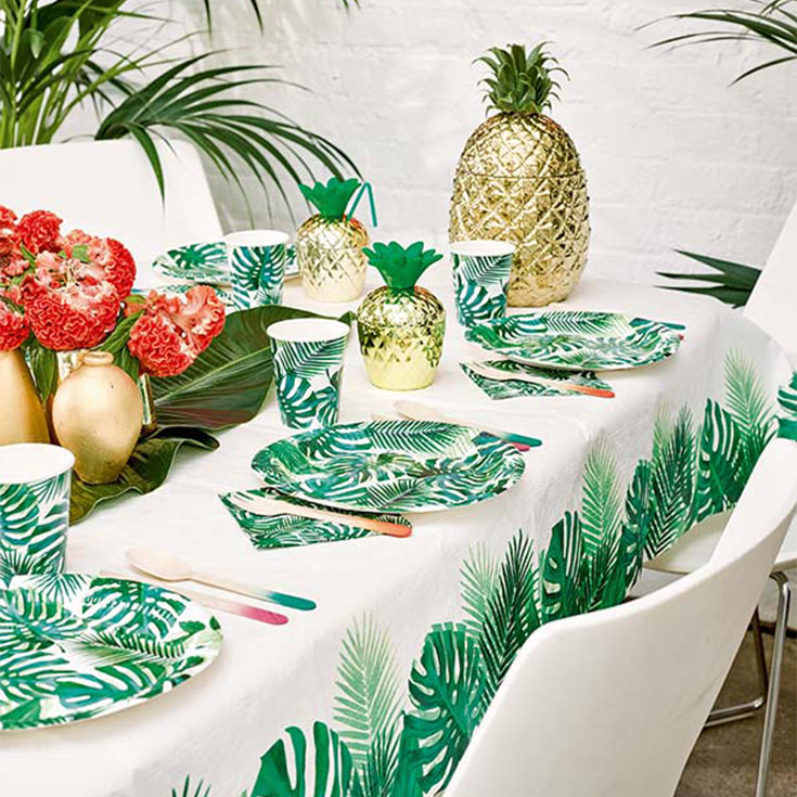 8 Tropical Palm Leaf  Plates