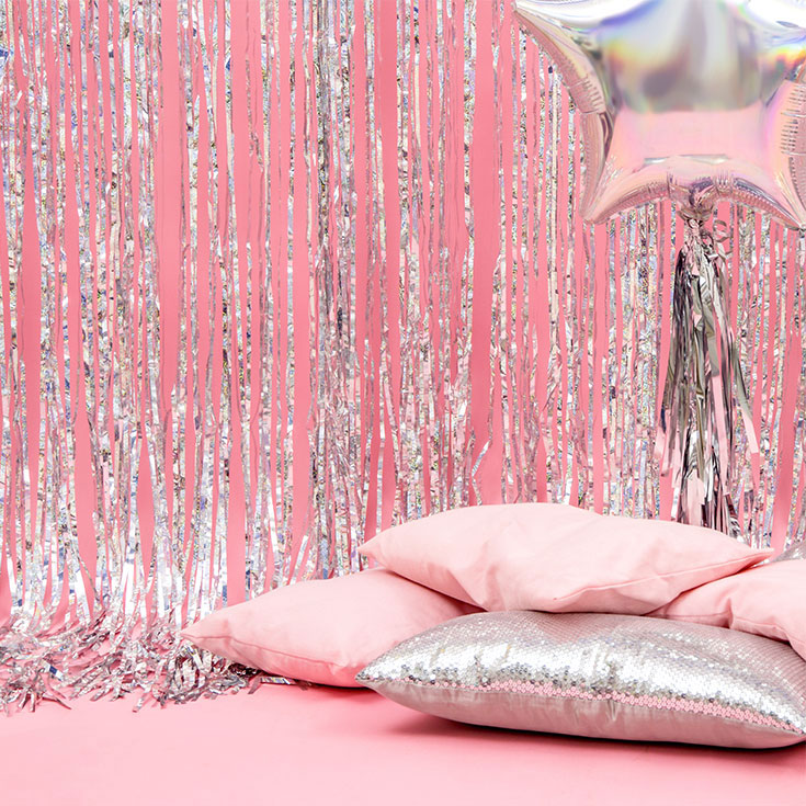 Silver Holographic Curtain