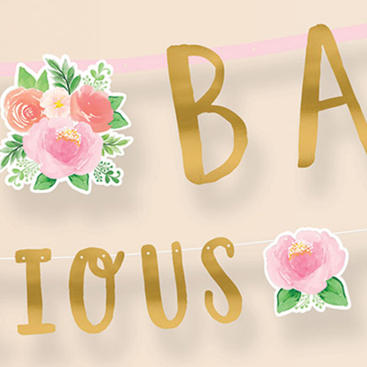 Jumbo Floral Baby Letter Banner