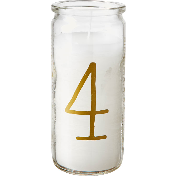 Advent - 4 Candles in Glass (Gold)