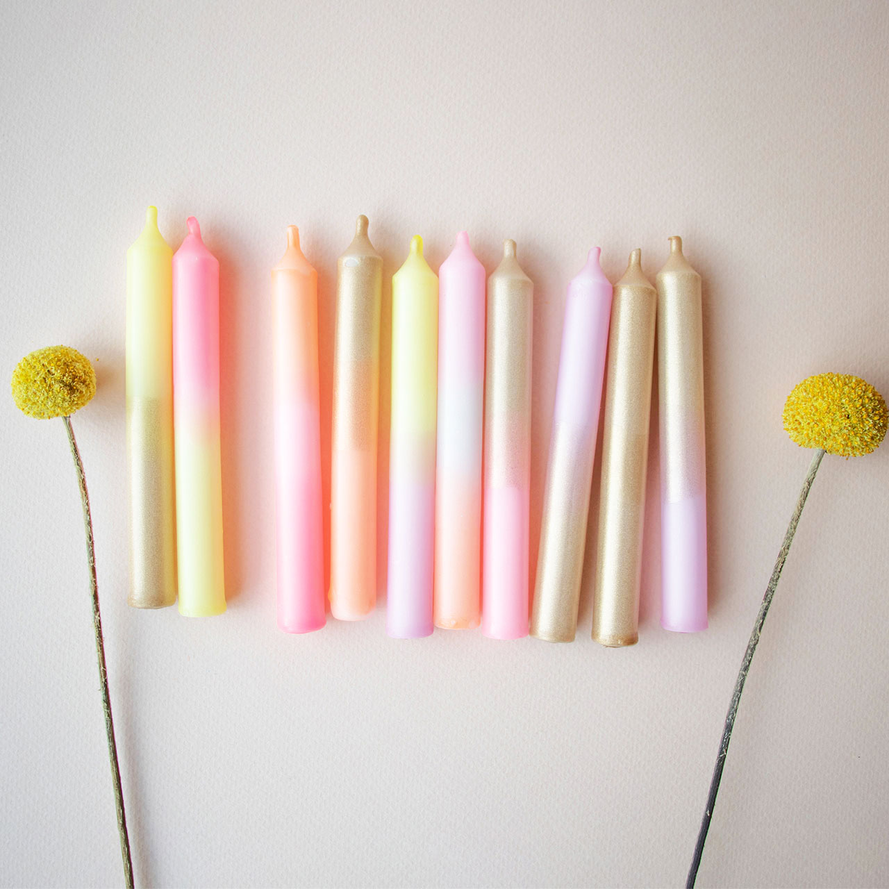 Candles - Neon & Gold