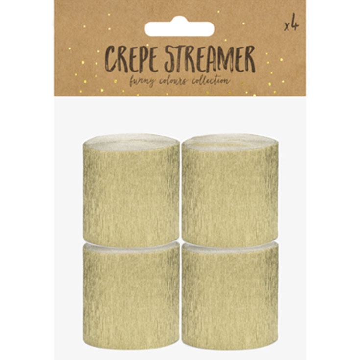 4 Crepe Streamers - Gold