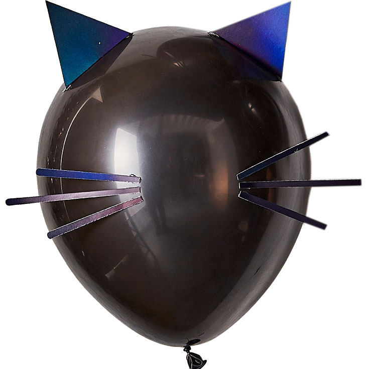 5 Balloons Schwarze Katze