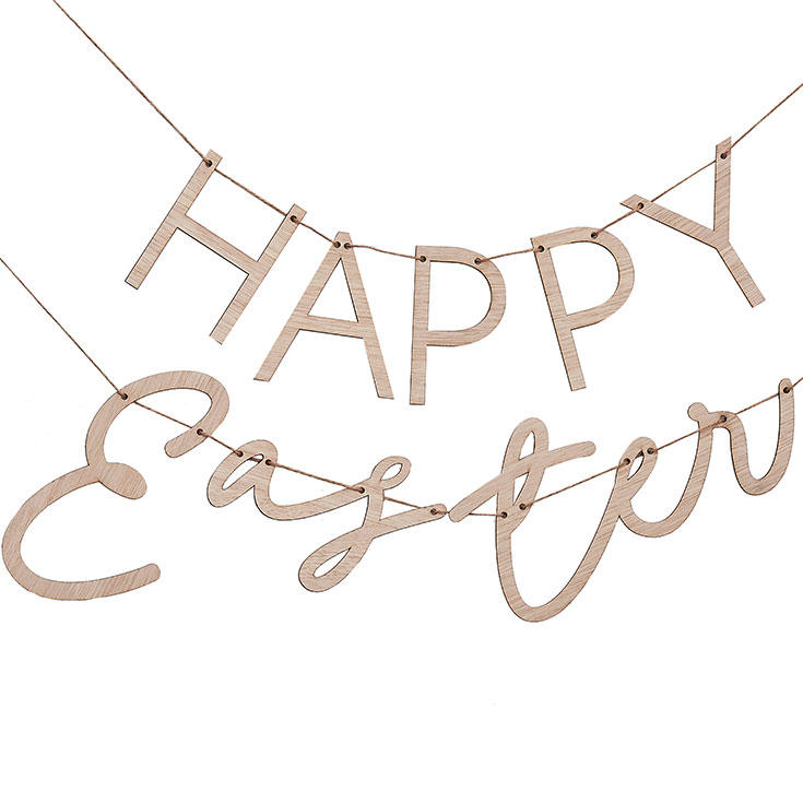 Happy Easter Buchstabenkette aus Holz