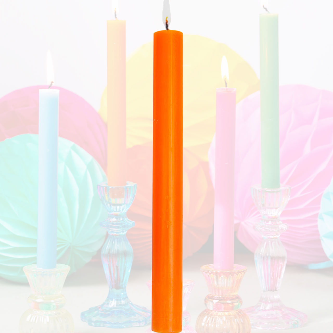 1 orange Dinner Candle
