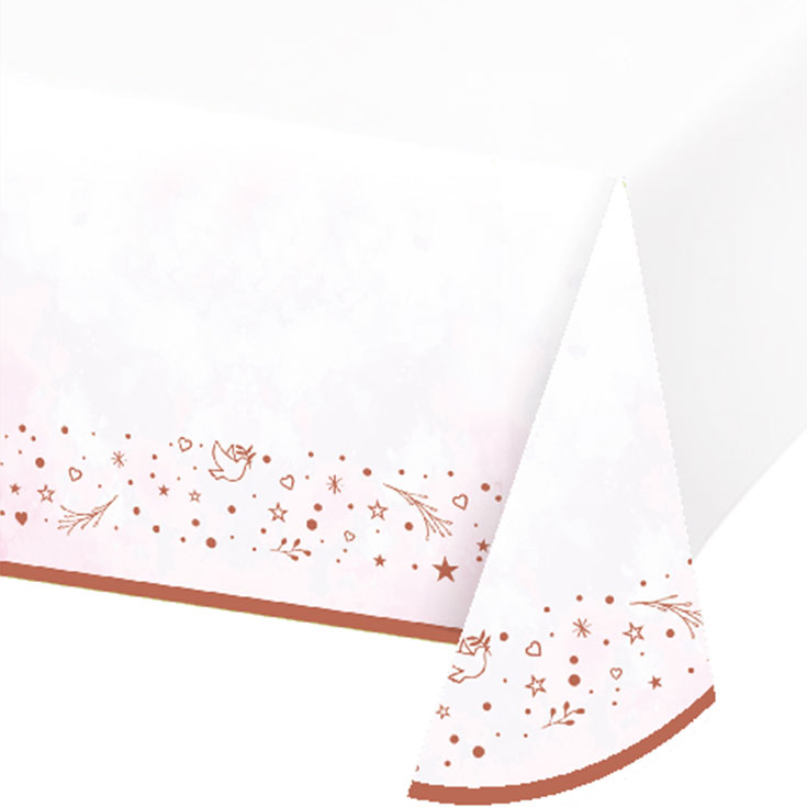 Pink Christening Tablecover