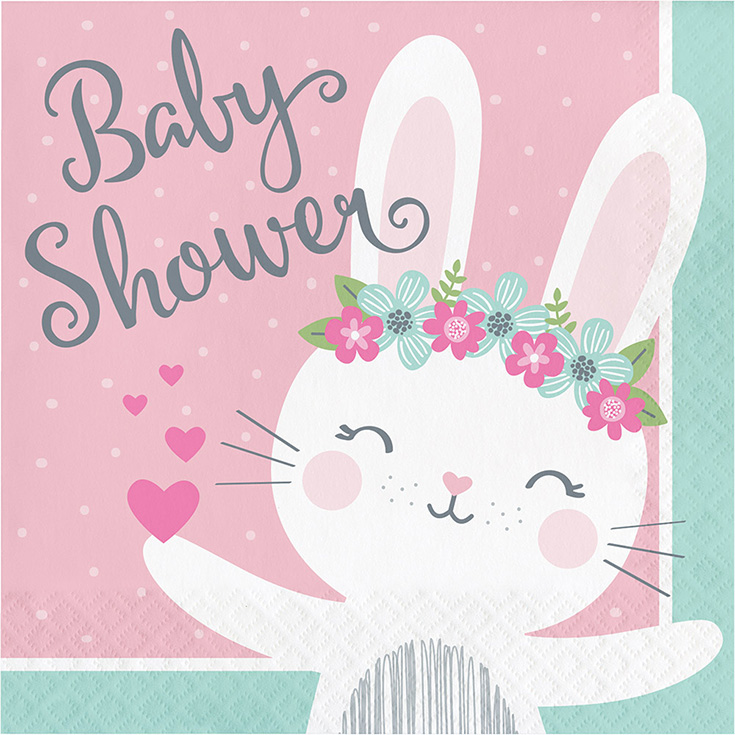 16 Bunny Napkins - Shower