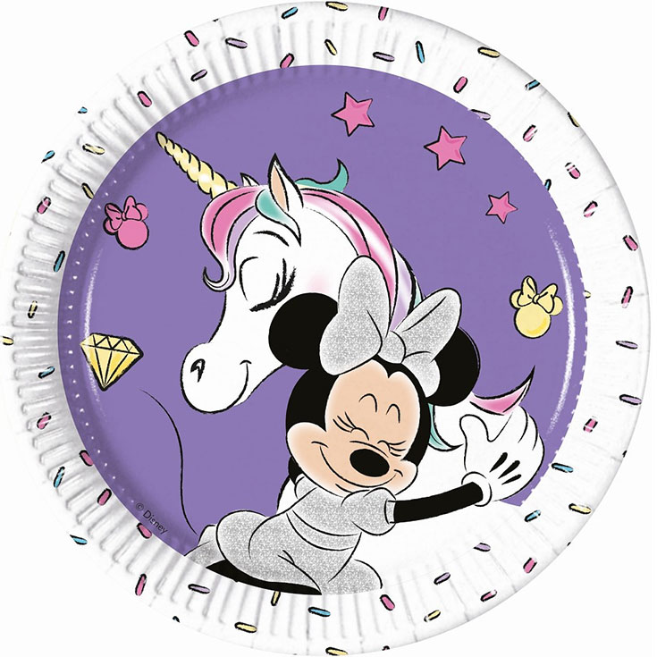 8 Small Minnie Unicorn Plates