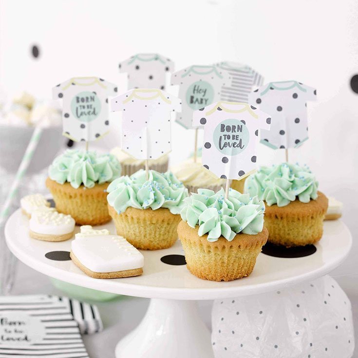 12 Born to be Loved Cupcake Picker