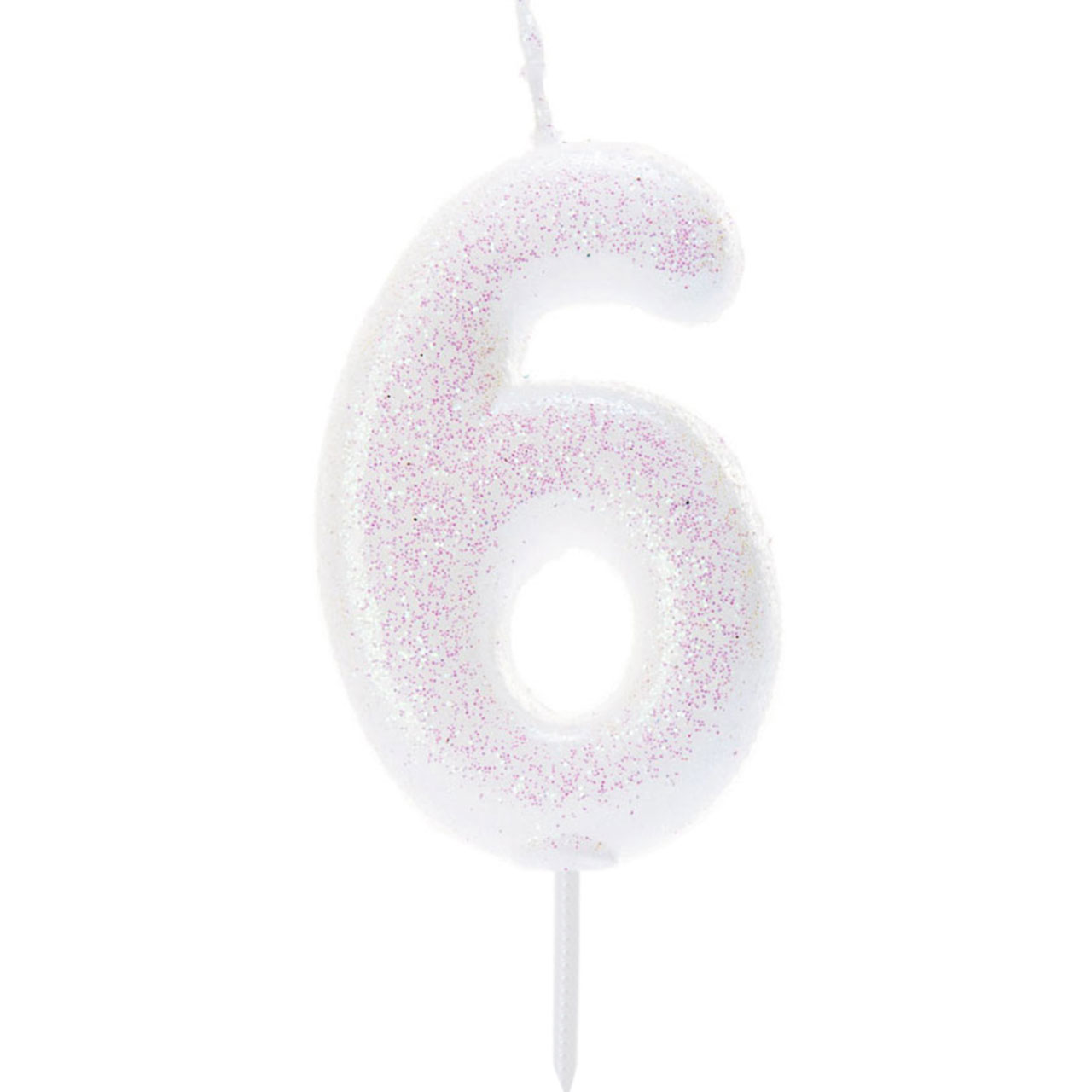 Number Candle 6 - Iridescent Glitter