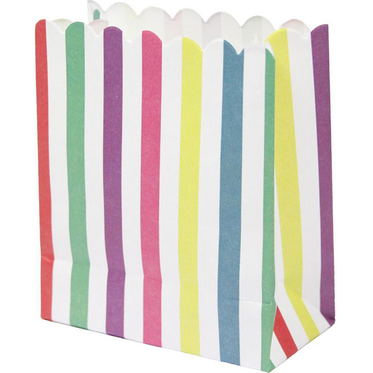 10 Rainbow Stripe Treat Bags