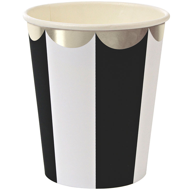 8 Toot Sweet Black Stripe Cups
