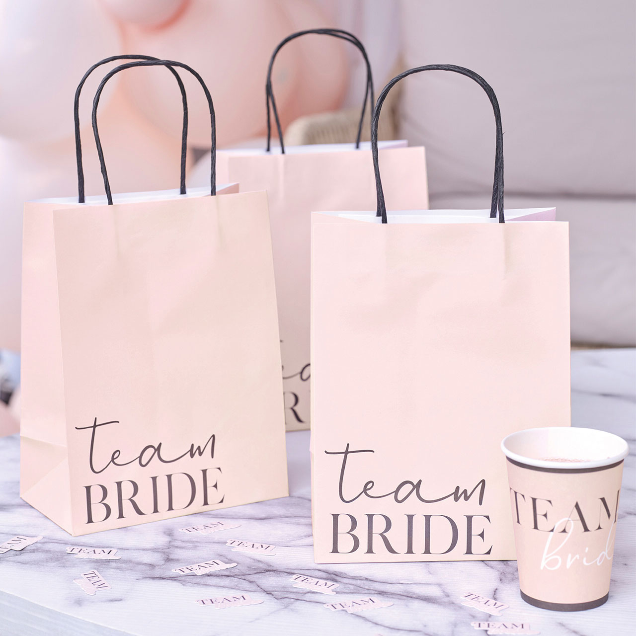 Party Bags - Pink & Black Team Bride