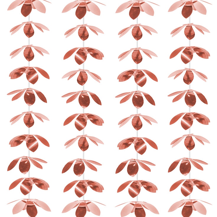 Vorhang - Roségoldene Blumen