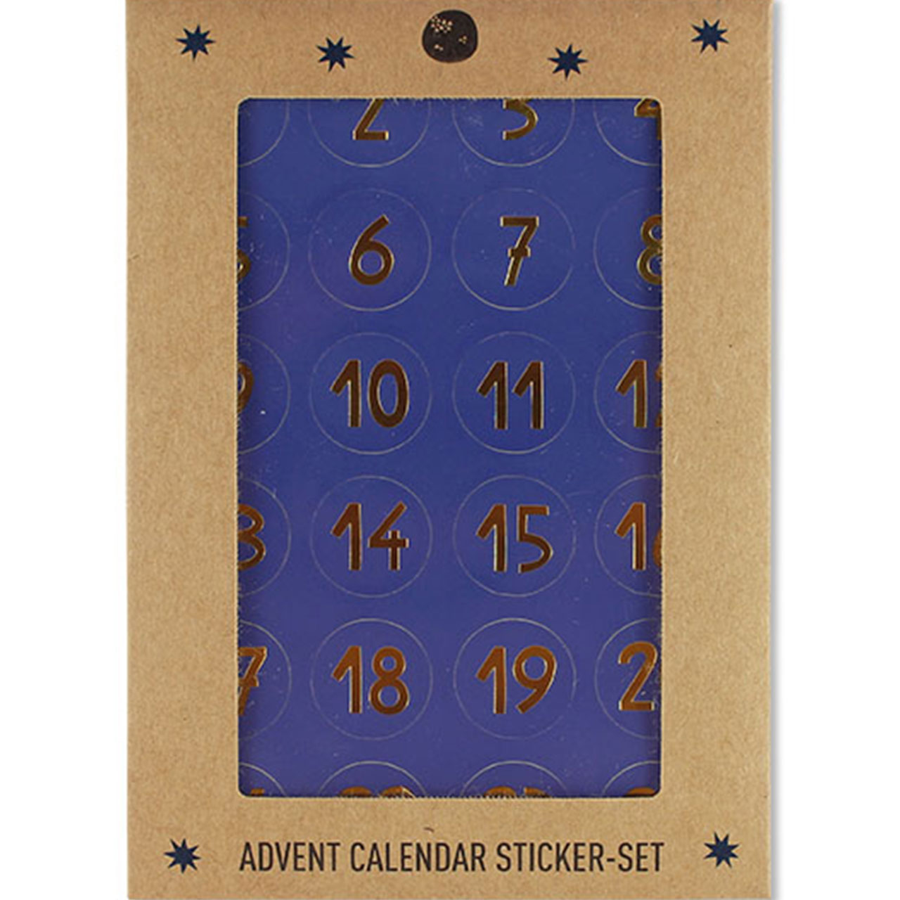 Adventkalender Zahlensticker - Blau & Gold