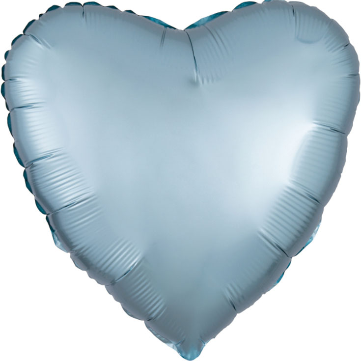Folienballon Seidenglanz - Hellblaues Herz