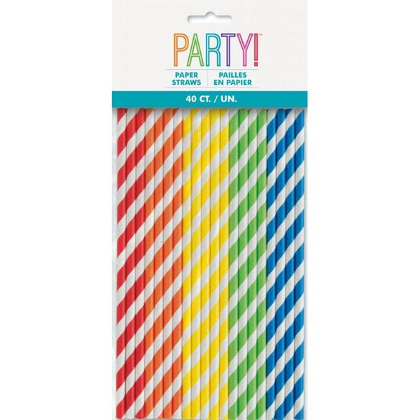 Drinking Straws - Colourful Stripe