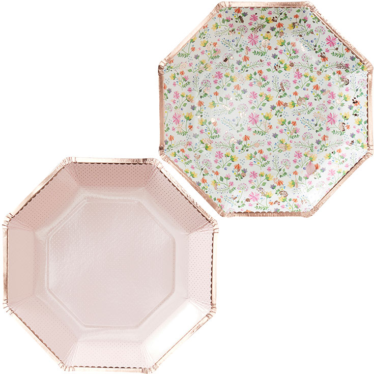 8 Ditsy Floral Plates