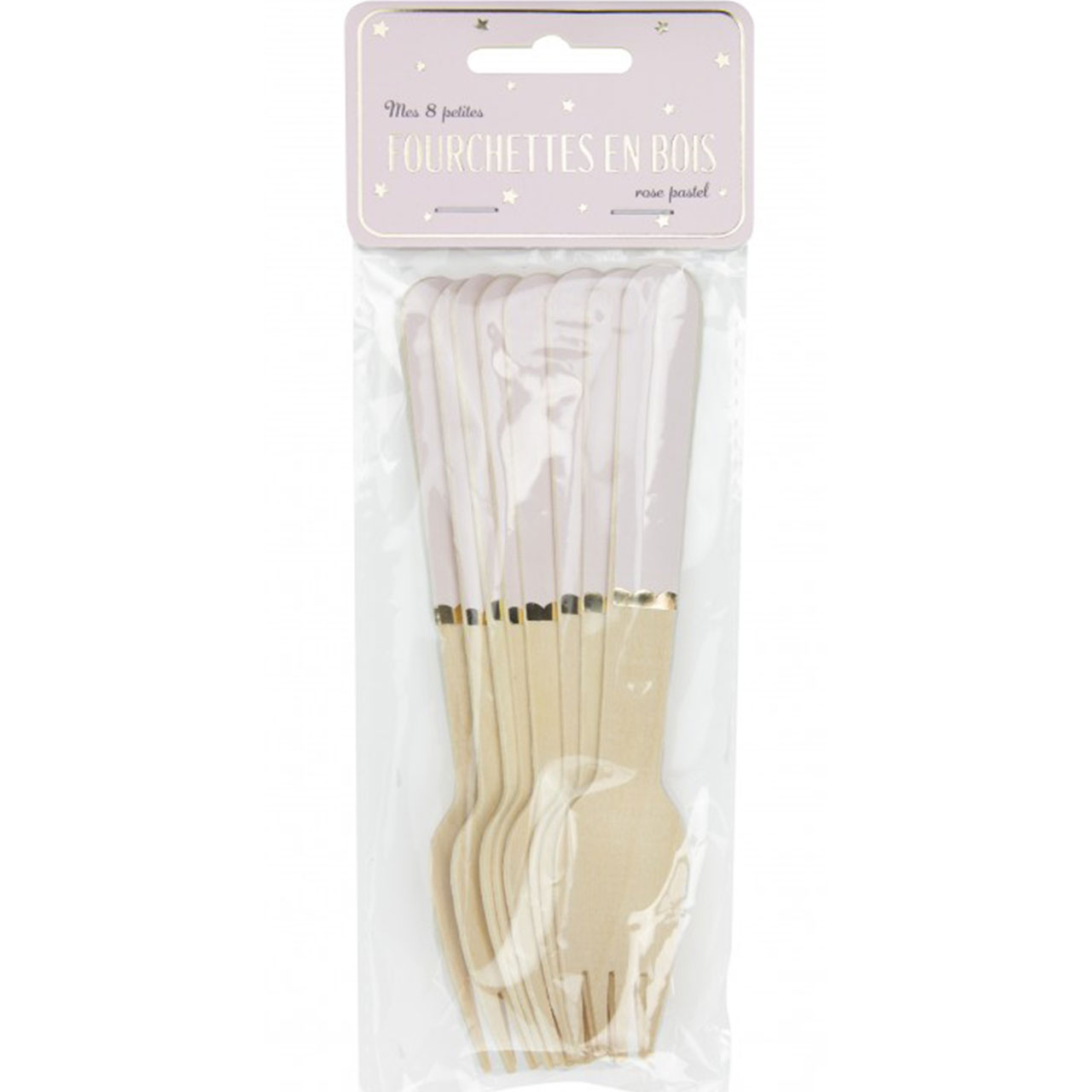 Cutlery - Pastel Pink Wooden Forks