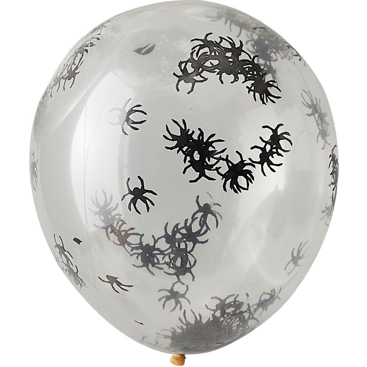 5 Spider Confetti Balloons