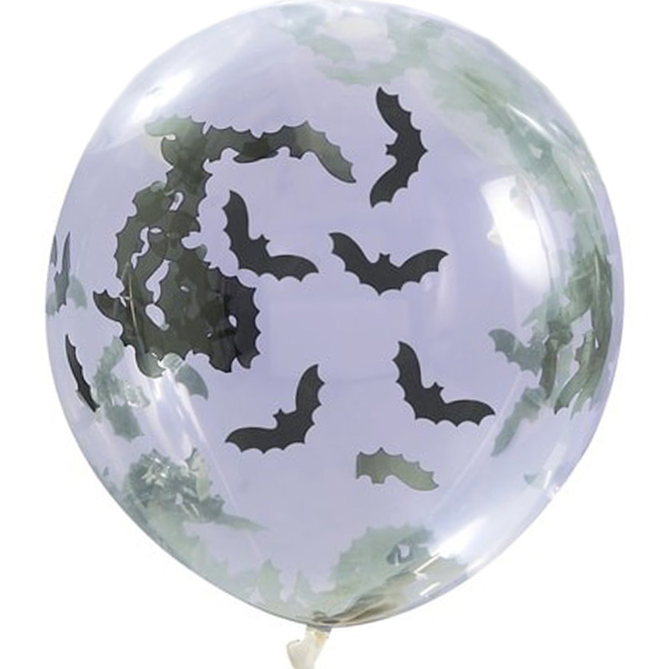 5 Fledermaus Konfetti Ballons