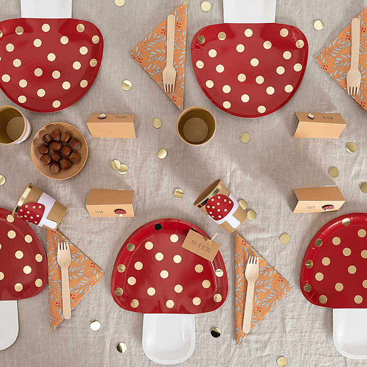 Red Cap Toadstool Plates 