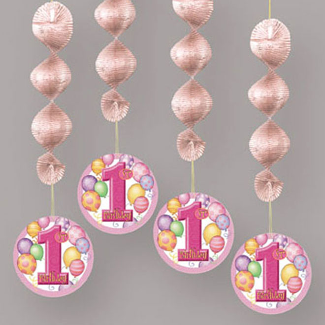 Hanging Decorations - Pink Balloons