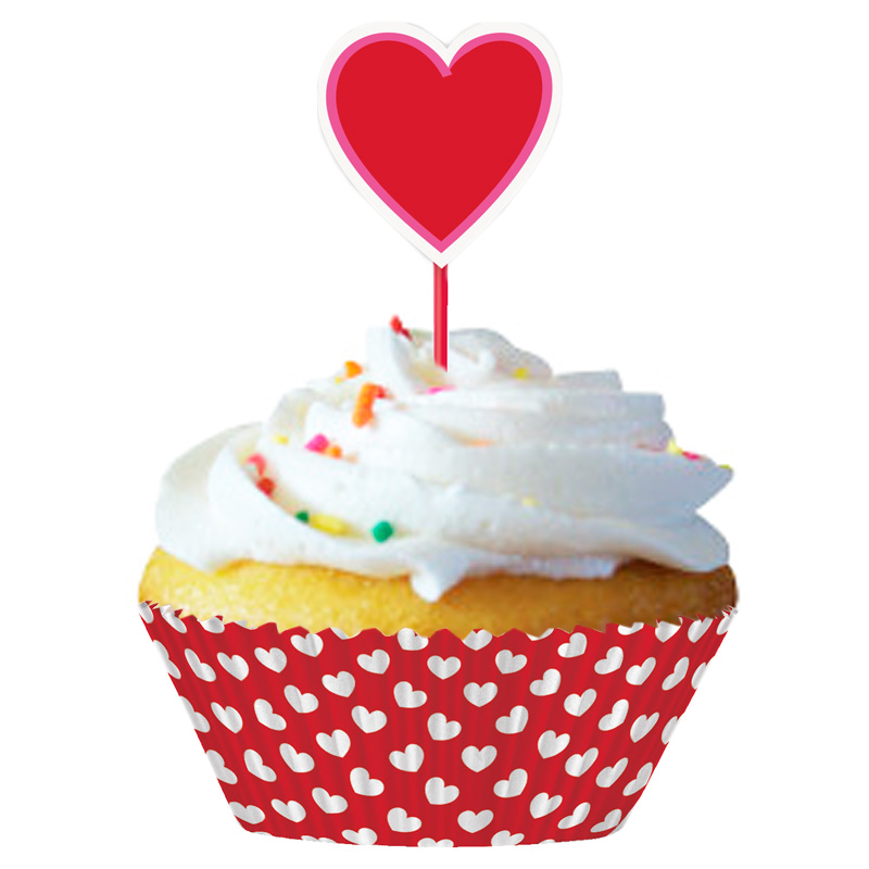 24pc Heart Cupcake Kit