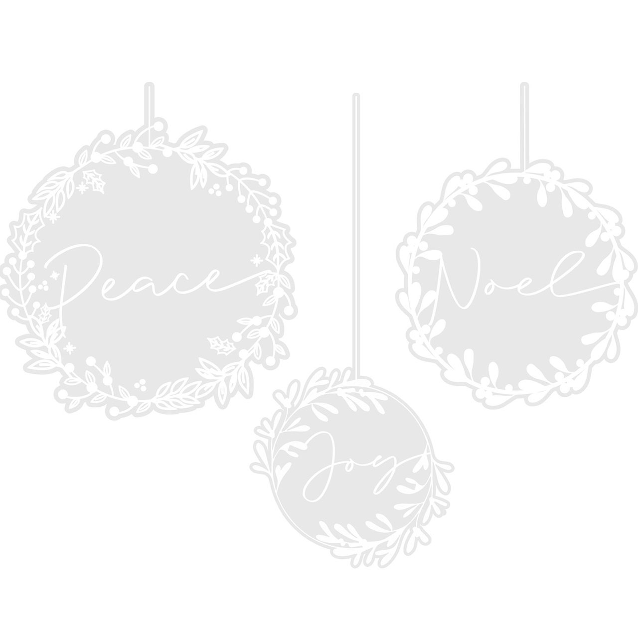 Window Stickers - White Xmas Wreath
