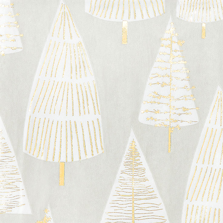 16 festliche Servietten Goldener Weihnachtsbaum