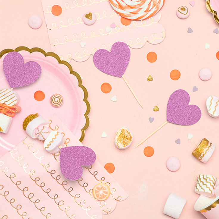 Cupcake Topper - Pink Herzen 