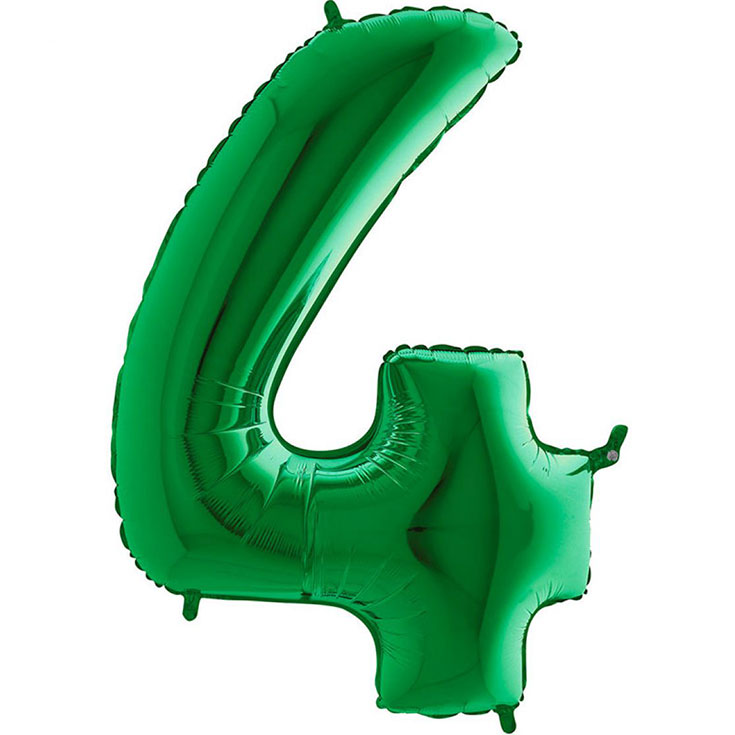 Foil Balloon Number 4 - Green - 100 cm
