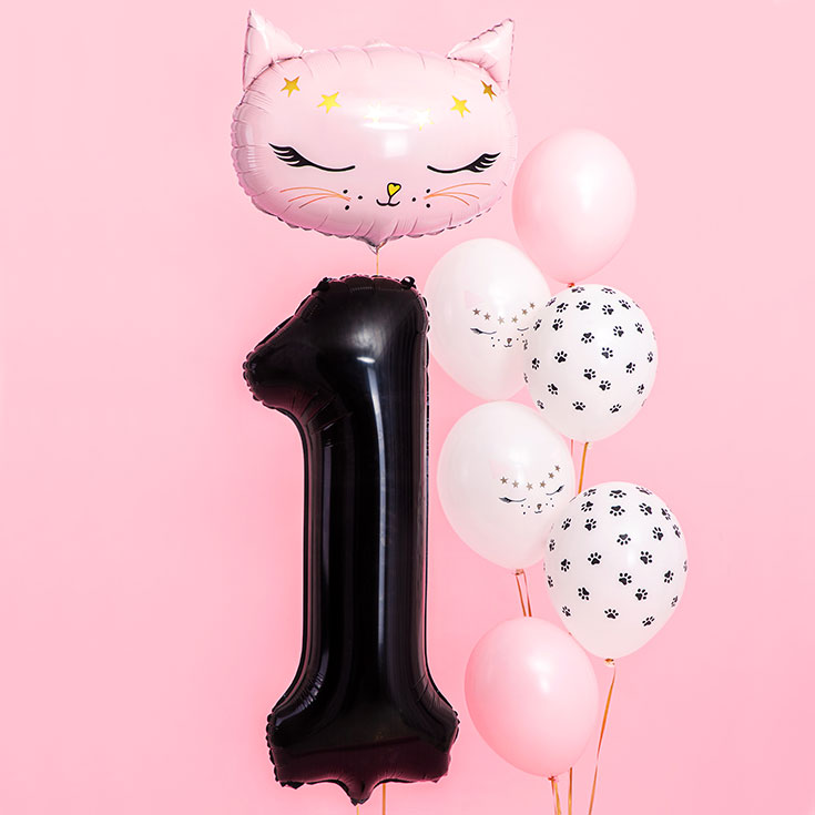 Pastel Pink Cat Foil Balloon