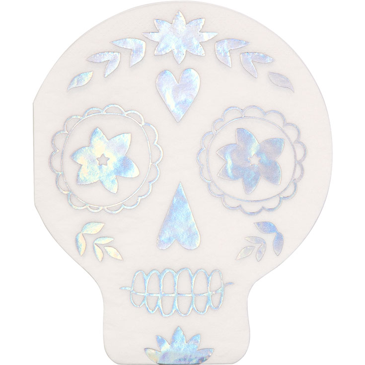 16 holografische Sugar Skull Servietten